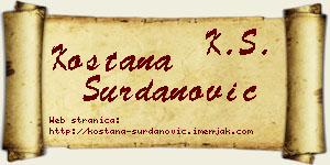 Koštana Surdanović vizit kartica